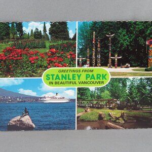 Vintage Postcard - Stanley Park 4 Pictures - Dexter Press